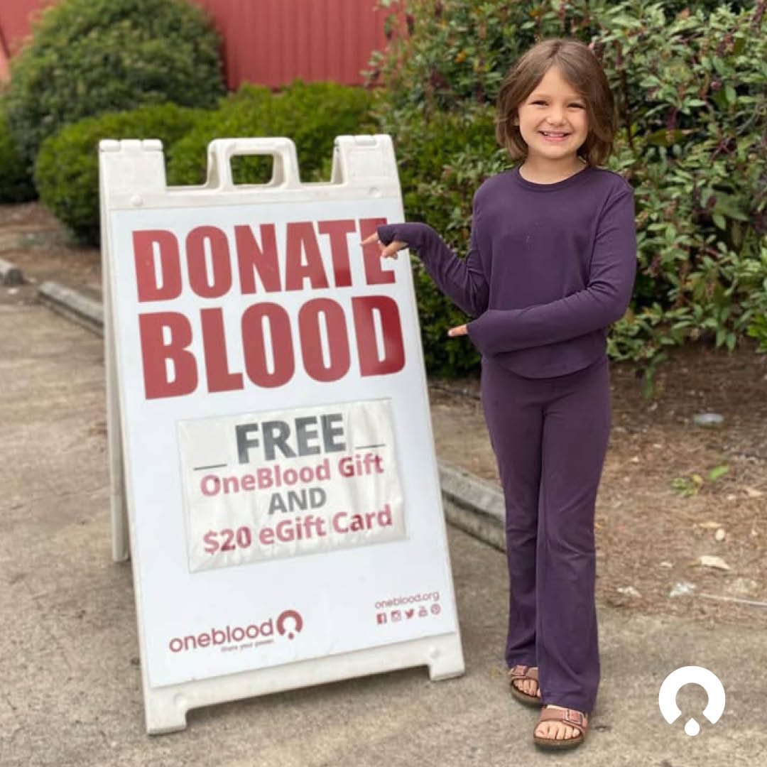 Merritt at one of the blood drives her family hosts every year