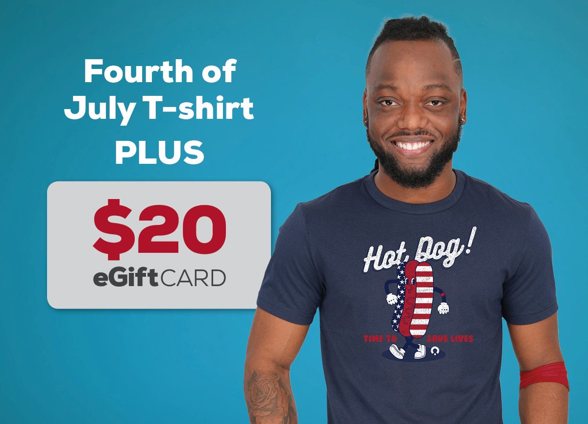 Fourth of July T-shirt and $20 eGift Card