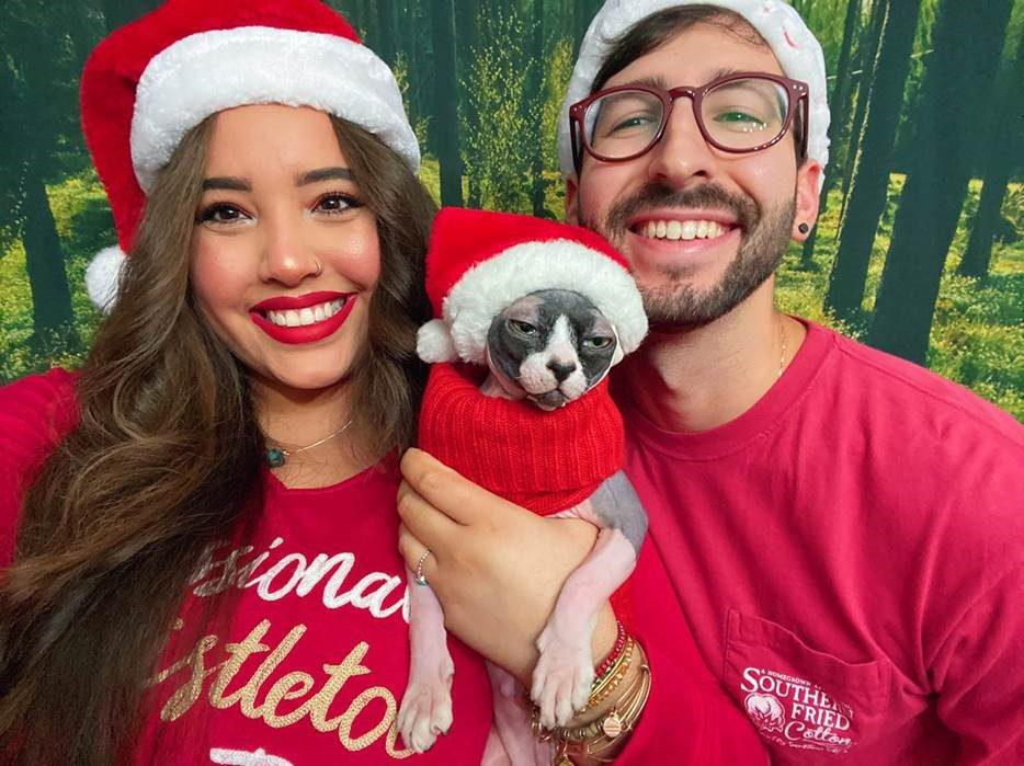 Alexander and his family dressed up for Christmas