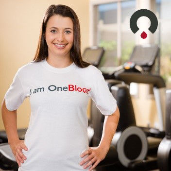Photo of a young, female OneBlood Donor. 