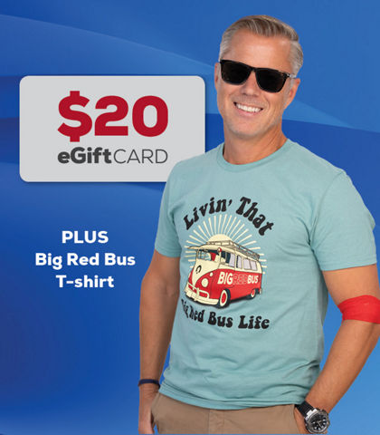 $20 eGift Card Plus Big Red Bus T-shirt