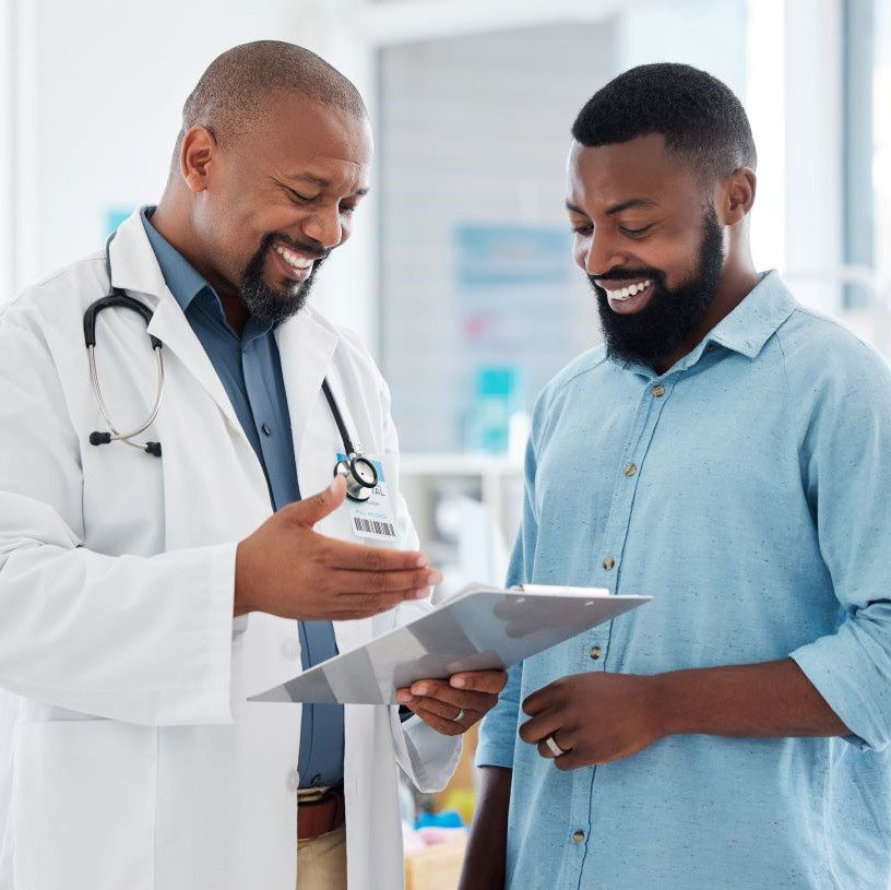 Man meeting with his doctor for his annual physical