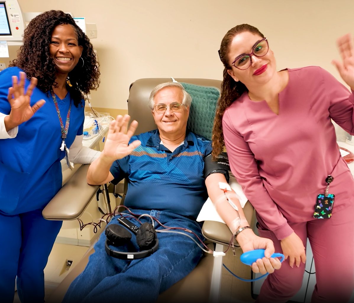 Nelson A donating blood. 