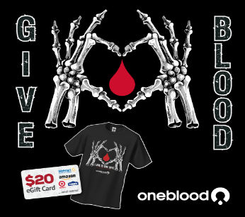 image of skeleton hands with blood drop and halloween t-shirt 