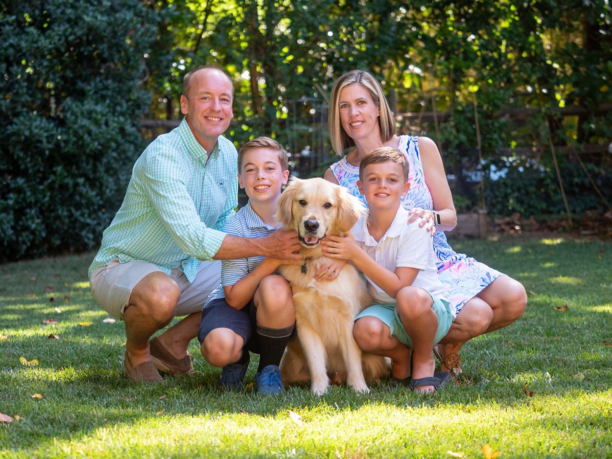 Shawn Flynn and his family with the family dog