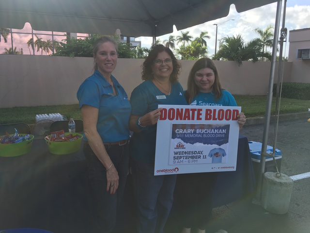 Patty McAuley and Seacoast Bank team at a 911 Remembrance Blood Drive