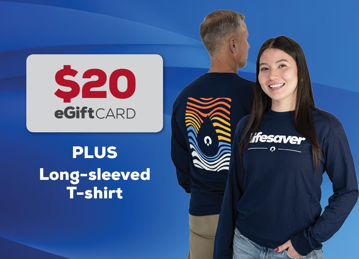 Long-sleeved T-shirt Plus $20 eGift Card