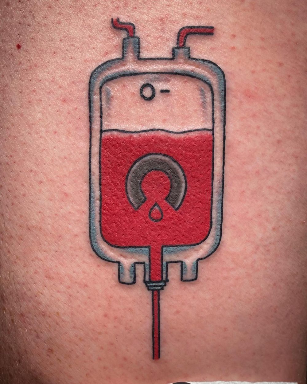 Tattoo of an O- OneBlood blood donation