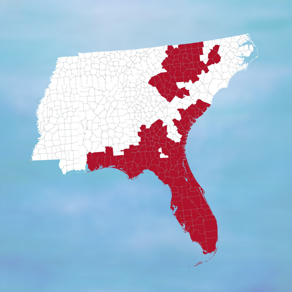 OneBlood service area map