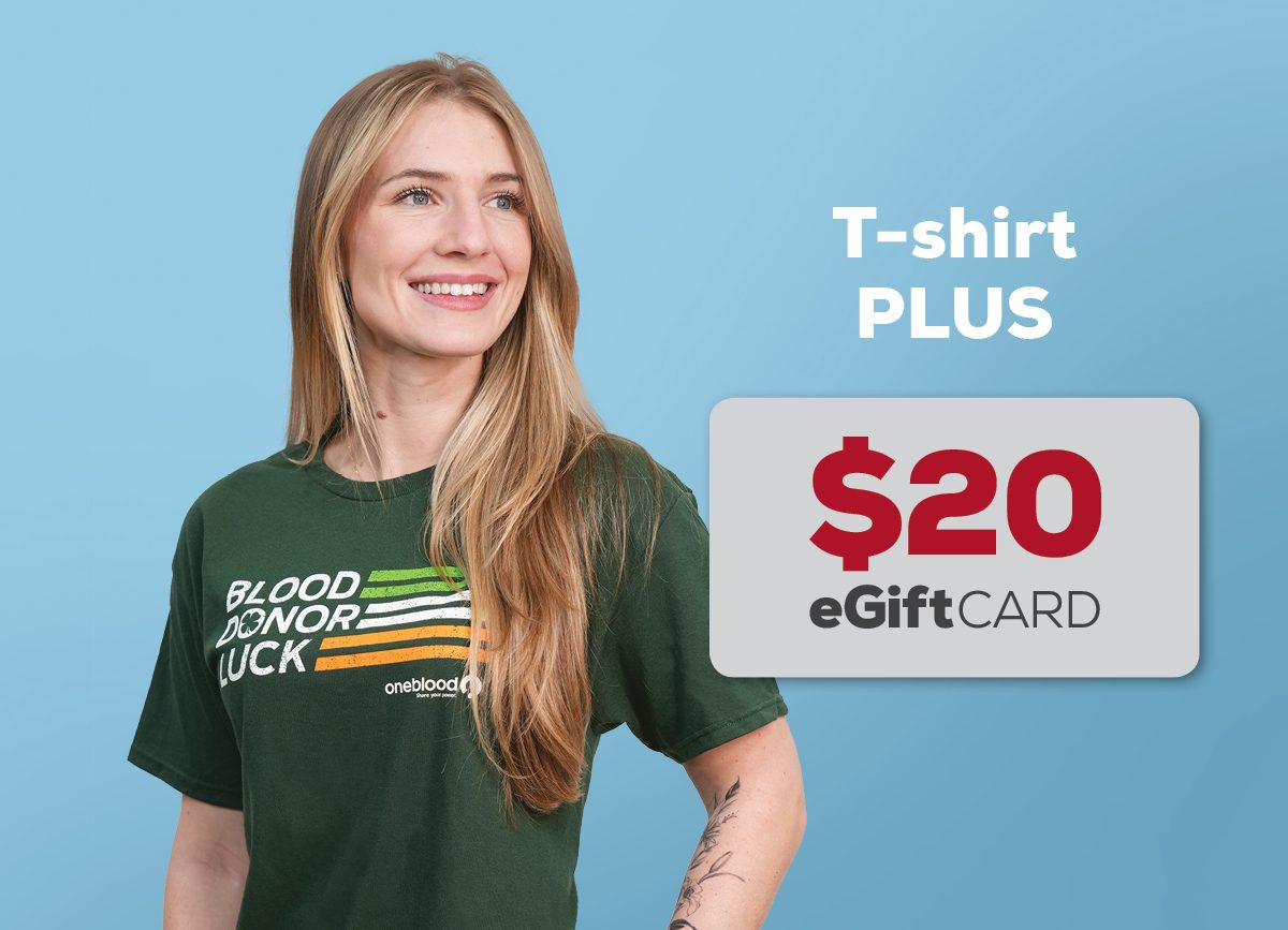 OneBlood Halloween T-shirt and $20 eGift Card