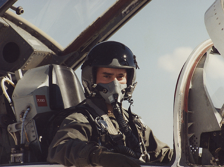 employee on an air force jet