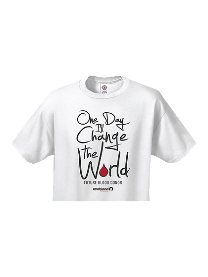 pint size hero t-shirt, one day I'll change the world, future blood donor t-shirt