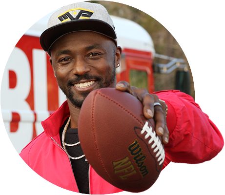 Santonio holding a football