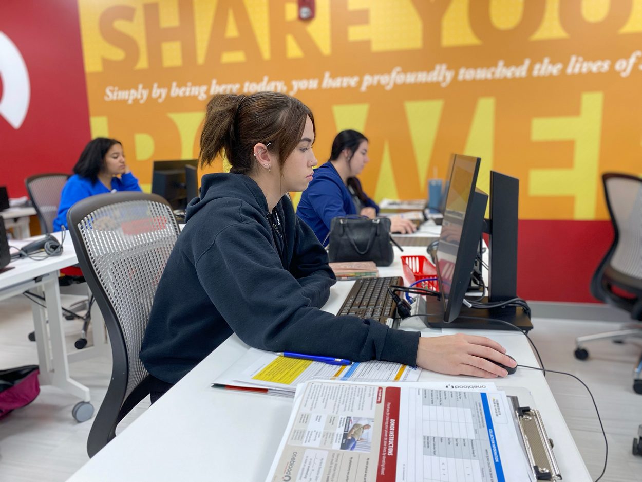 female student in classroom 